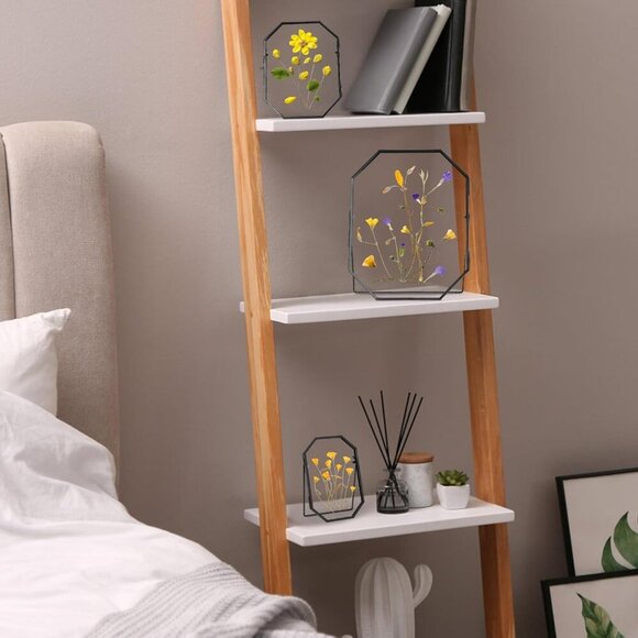 Glass Pressed Flower Frame Handmade, Metal Floating Picture Frame, Double Glass - Picture 5 of 7